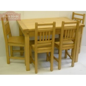Jídelní stůl + 4x židle set masiv smrk RZ04