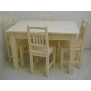 Jídelní stůl + 4x židle set masiv smrk RZ05